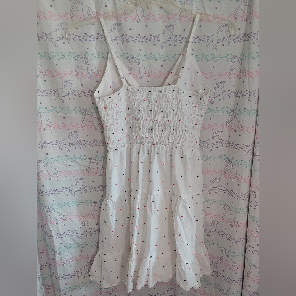 Jessica Simpson Flirty Summer Dress Sz Large Peep Hole Bodice Cotton - Picture 5 of 12